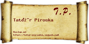 Tatár Piroska névjegykártya